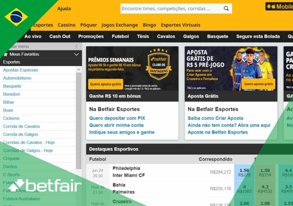 análise do site de apostas esportivas Betfair no Brasil