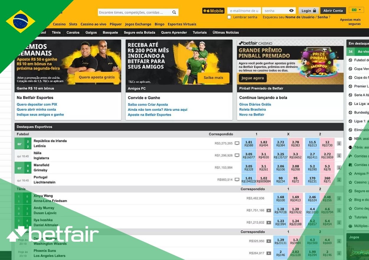 Casa de apostas Betfair revisão no Brasil